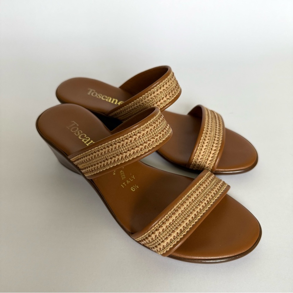 Toscanella Beaded Wedge Sandal